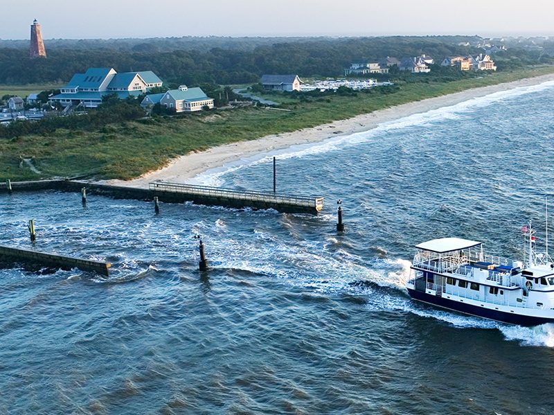 Ferry on the water near Bald Head Island Labor Day on Bald Head Island